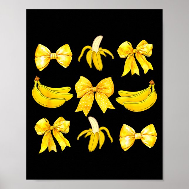 Poster Banana Coquette Bow Yellow Bananas Festival Girls  (Frente)