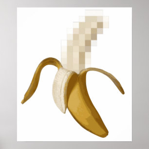 Poster Banana descascada censurada suja