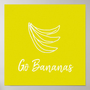 Poster Banana feliz amarela funk
