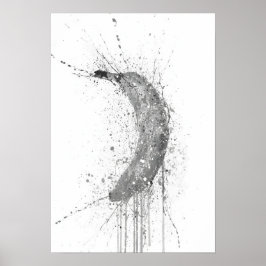 Poster Banana Fruta Cinza