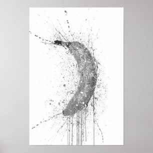 Poster Banana Fruta Cinza