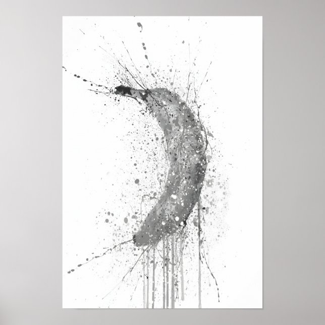 Poster Banana Fruta Cinza (Frente)