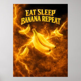 Poster Banana Neon Energia Estilo Pop