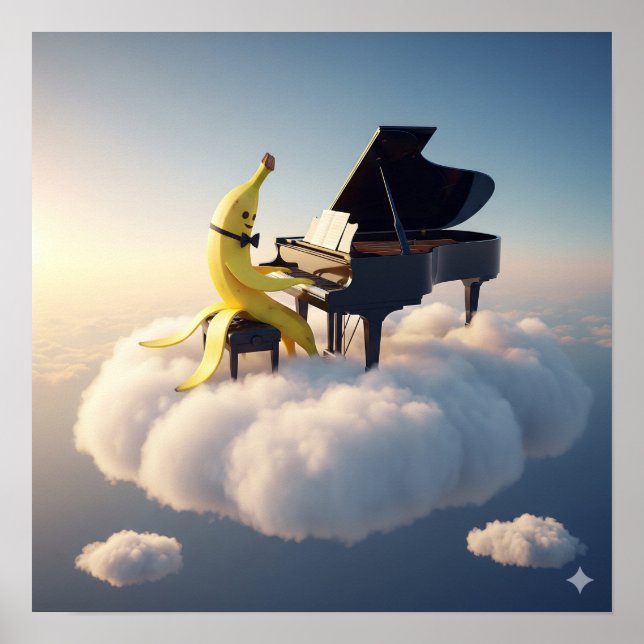 Poster Banana Peel Playing Piano (Frente)