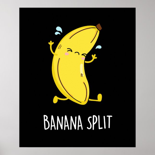 Poster Banana Split Funny Dançando Banana Pun (BG Escuro) (Frente)