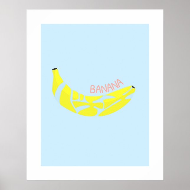 Poster Banana Word em Japonês, Kanji, Arte Word Hiragana (Frente)