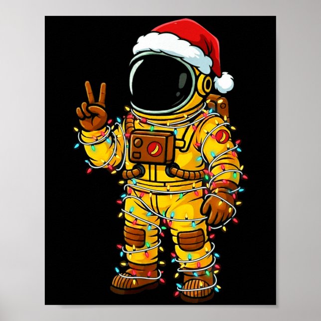 Poster Bananaut Space Explorer - Christmas Astronaut Ligh (Frente)