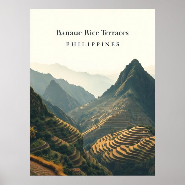 Poster Banaue Rice Terraces, Philippines illustration  (Frente)