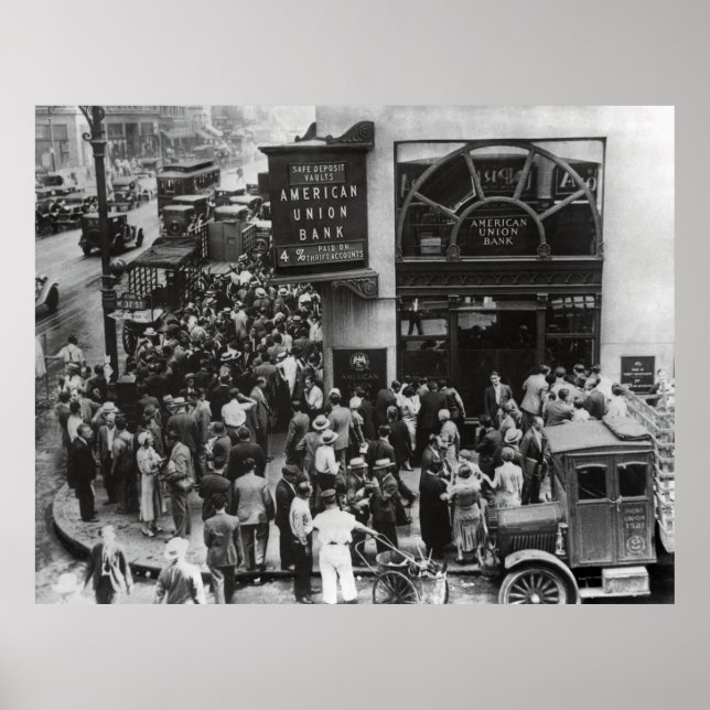 Poster BANCO DE DEPRESSÃO DO excelente EM 1931 (Frente)