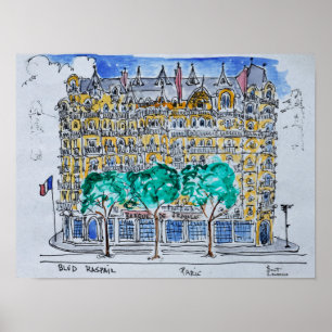 Poster Banco de França do Hotel  Lutecia, França