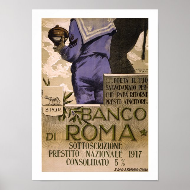 Poster Banco di Roma (branco) (Frente)