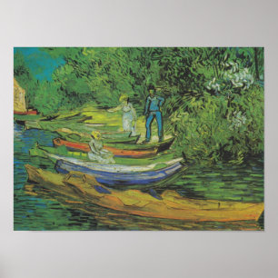 Pôster Banco do Oise em Auvers por Van Gogh