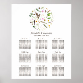 Poster Banco Simples De Casamento De Flores Botânicas Sel