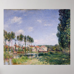 Pôster Bancos de Alfred Sisley   do Loing em Moret