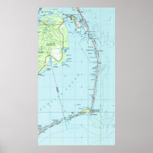 Poster Bancos exteriores do sul Mapa do vintage (1957)