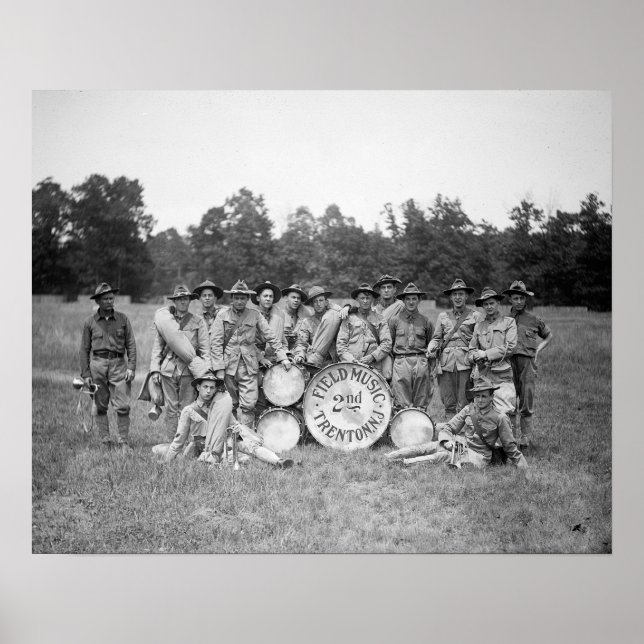 Poster Banda de Field Music, 1925. Foto Antiga (Frente)