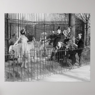 Pôster Banda de Jazz no Zoológico, 1925. Foto Antiga
