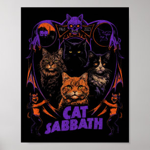 Poster Banda de Rock Pesado Felino Paródia Cat Sabbath