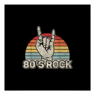 Pôster Banda de Rock Retro Vintage dos Anos 80