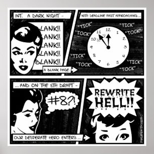 Poster Banda desenhada do inferno da reescrita