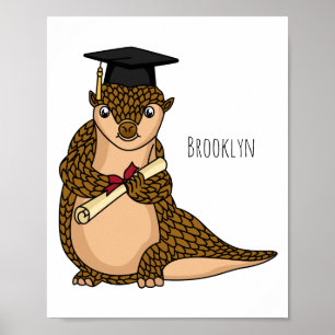 Poster Banda desenhada para graduação de pangolina 