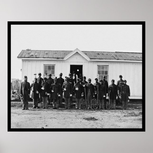 Poster Banda Militar Afro-Americana de 1865 (Frente)