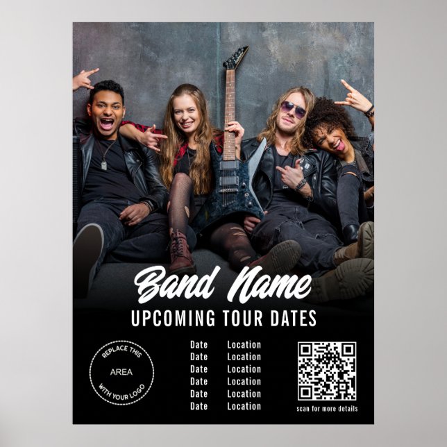 Poster Banda personalizada Logotipo QR Gigas Tour Datas P (Frente)