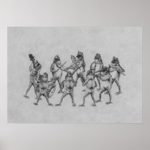 Poster Banda sapo, Imagem Branca e Preta