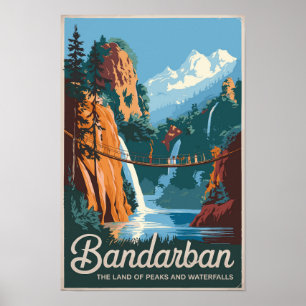 Poster Bandarban Bangladesh Viagem Arte Vintage