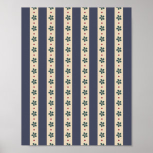 Poster Bandas Azuis E Flores