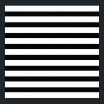 Pôster Bandas brancas e pretas chic<br><div class="desc">Padrão elegante de listras preto e branco. Personalize-o com o seu nome ou com as iniciais do monograma. Clique no botão "personalizar" para obter mais opções de personalização. Escolha o estilo e a cor da fonte.</div>