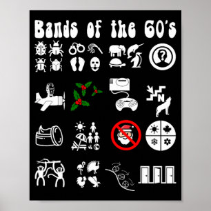Poster Bandas de Pop Rock Icônicas, Engraçadas e Nerds do