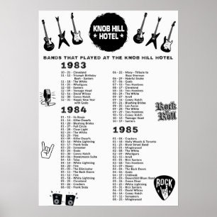 Poster Bandas Que Tocaram O Hotel Knob Hill 1983-84-85