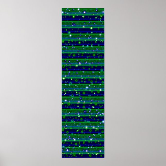 Poster Bandas verdes azuis com estrelas e gotas de chuva (Frente)