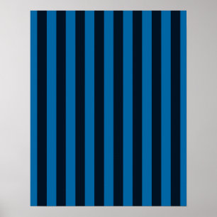 Poster Bandas Verticais Azul Deco
