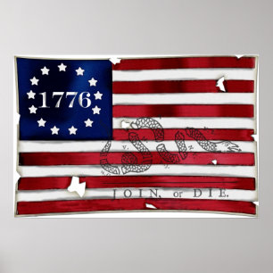 Pôster Bandeira 1776 americana