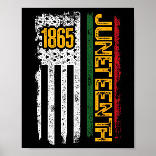 Poster Bandeira 2024 História Negra Vintage 1865 Juneteen