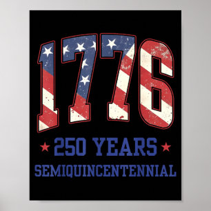 Poster Bandeira 250 Anos 1776-2026 Aniversário de 250º An