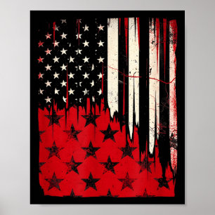 Poster Bandeira 4 de julho dia da independência EUA 