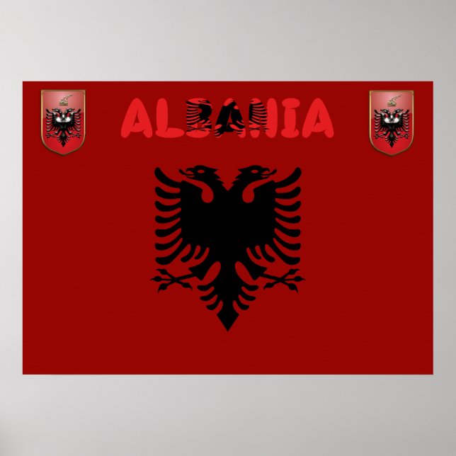 Pôster Bandeira albanesa (Frente)