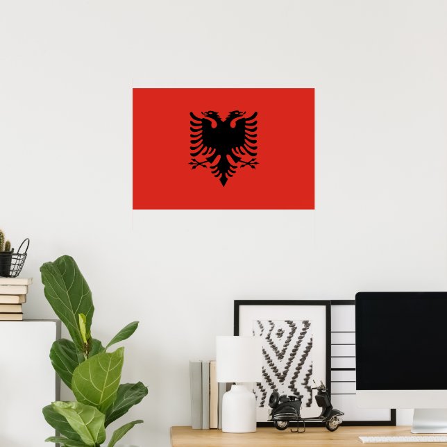 Poster Bandeira albanesa (Escritório em casa)
