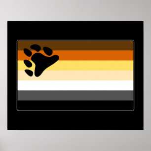 Poster Bandeira alegre do orgulho do urso