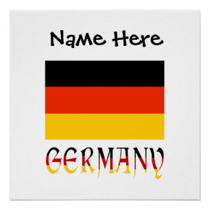 Pôster Bandeira alemã Personalização negra