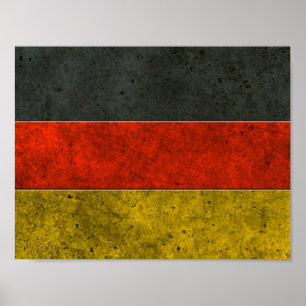 Poster Bandeira alemão efeito de aço envelhecido