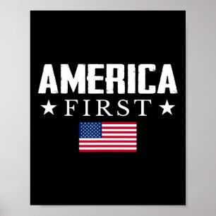 Poster Bandeira America Primeiro EUA