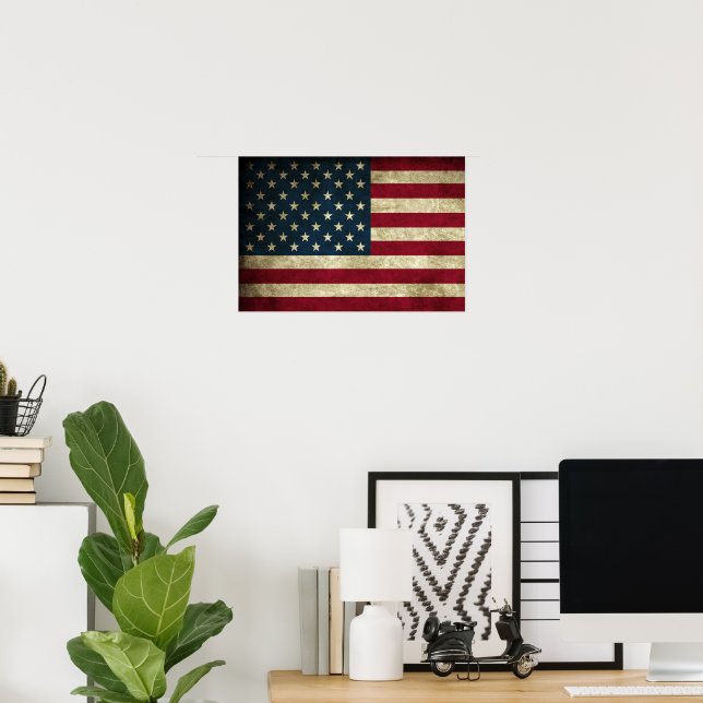 Poster Bandeira Americana (Escritório em casa)