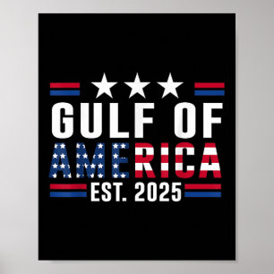 Poster Bandeira Americana 2025 Do Golfo Da América Do Nor