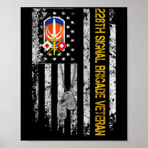 Poster Bandeira Americana 228º Sinal Brigada Militar Vint