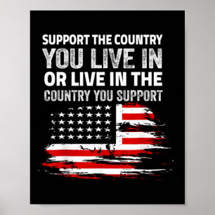 Poster Bandeira Americana 4 De Julho Apoie O País