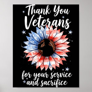 Poster bandeira americana agradeça veteranos orgulhosos d